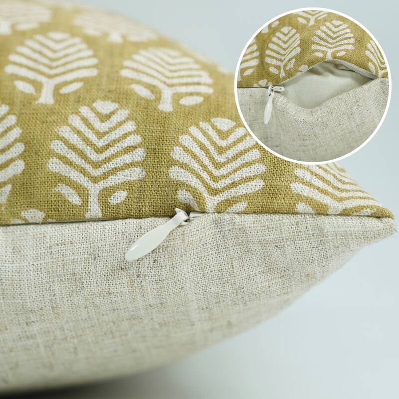 Fabdivine 14x36 Boho Floral or leaf Pattern Cushion Cover for Home Decor Gift Rectangle Viscose Linen Pillowcase, Sangmarmar