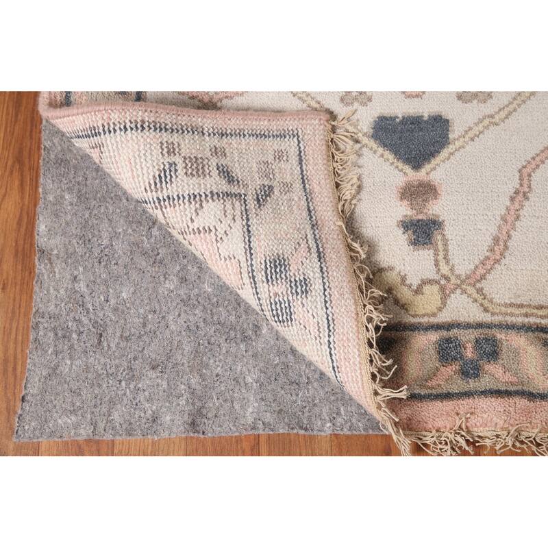 Pink Oushak Oriental Large Rug Hand-Knotted Wool Carpet - 10'0"x 13'10"