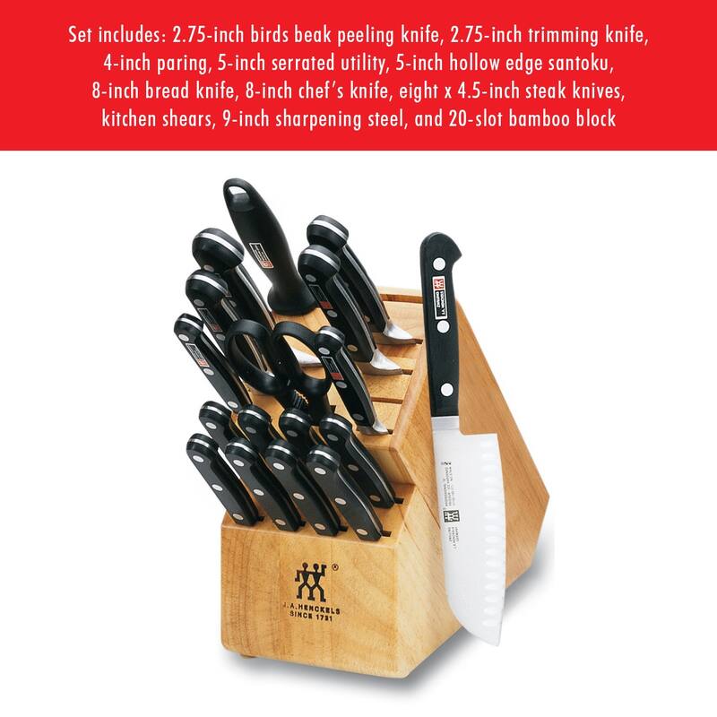ZWILLING Professional S 18-Piece Knife Block Set, Chef Knife, Serrated Utility Knife, Steak Knife Set, Black - 18-pc