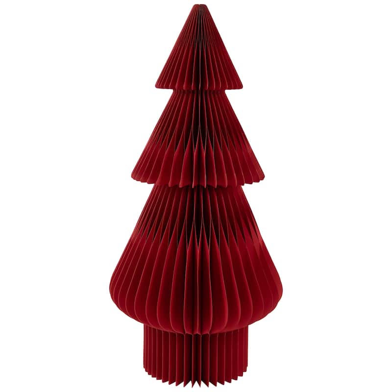 Accordion Honeycomb Foldable Paper Christmas Tree - 3' - Red