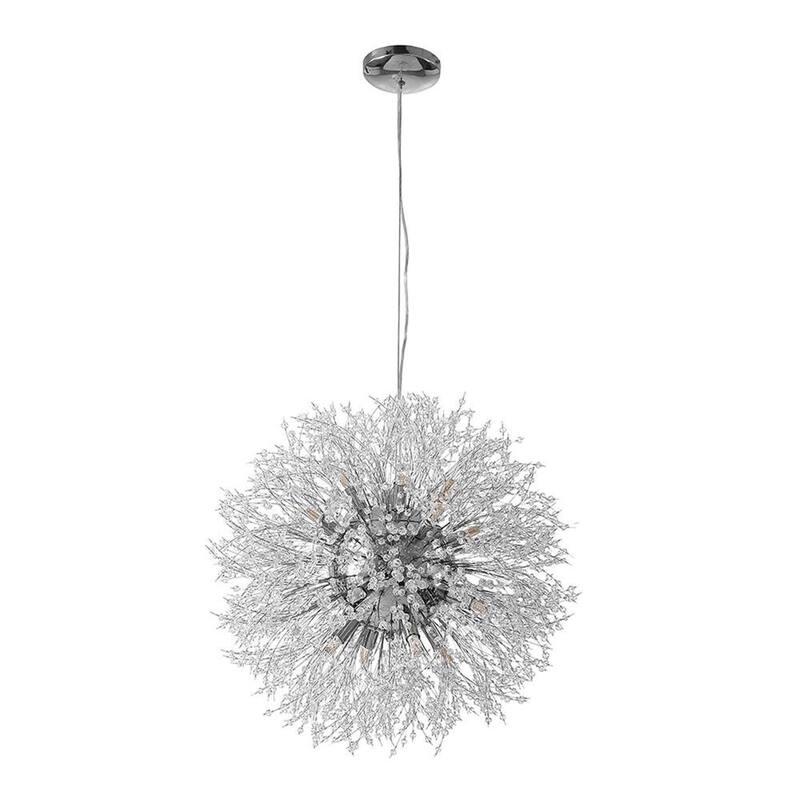 8/9/16-Light Modern Glam Linear Sputnik Globe Pendant Island Light Firework Starburst Crystal Chandelier with Crystal Beads