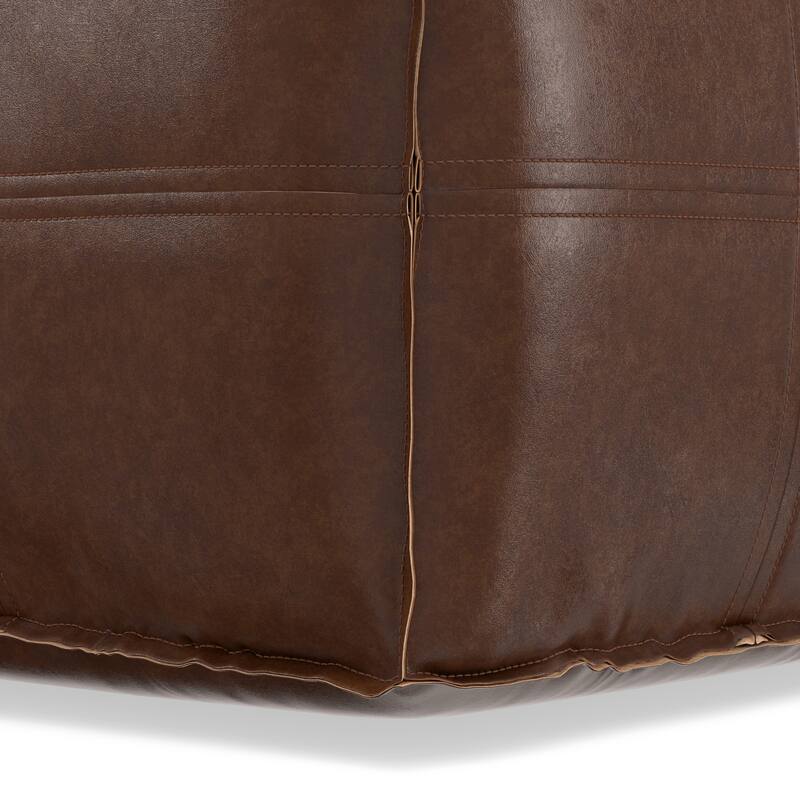 WYNDENHALL Wendal Boho Square Pouf in Faux Leather