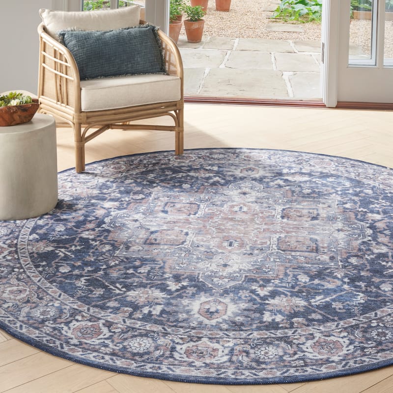 New Concept Washables Persian Boho Machine Washable Area Rug