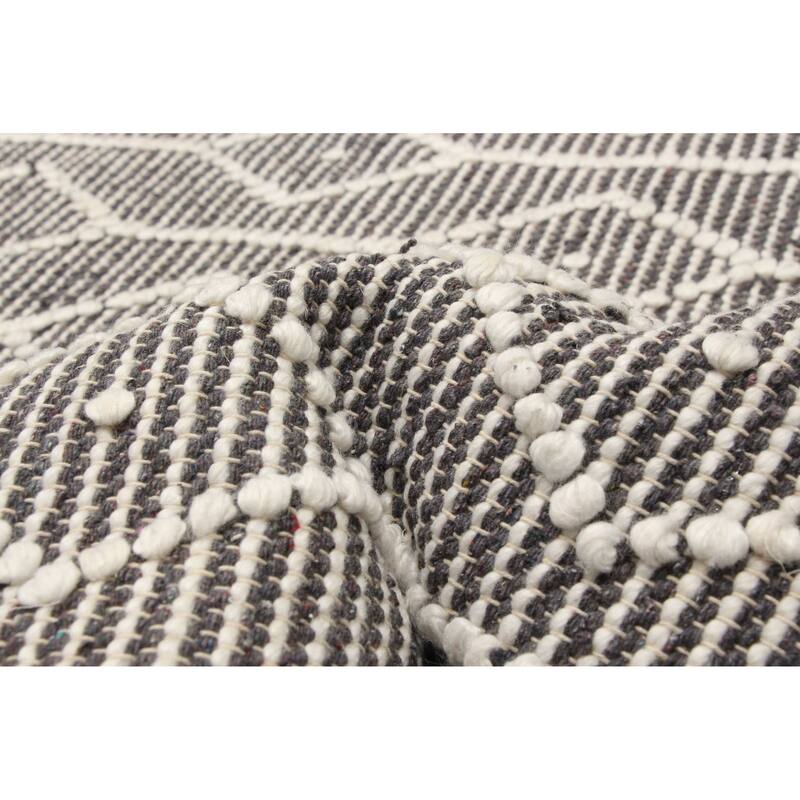 ECARPETGALLERY Braid weave Sienna Grey Wool Rug - 5'1 x 8'0