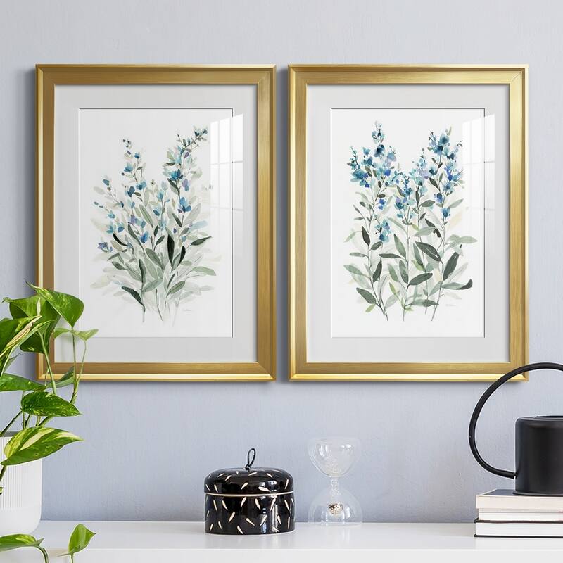 Delicate Blue Botanical I Premium Framed Print - Ready to Hang