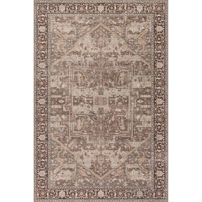 Nuloom Phoebe Medallion SplashGuard Machine Washable Area Rug