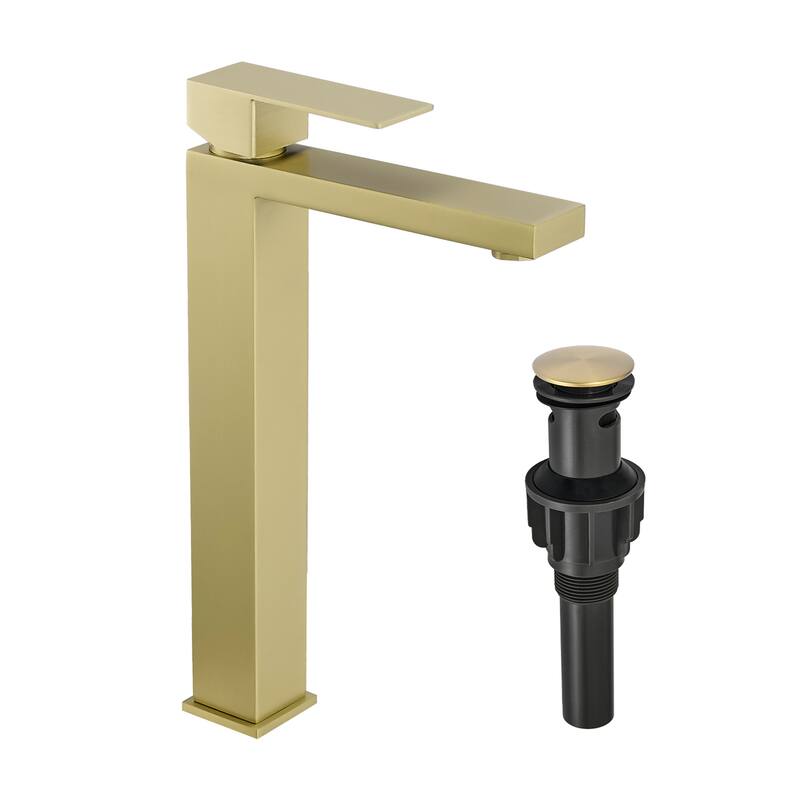 Modern Single Handle Single-Hole Bath Faucet with Drain