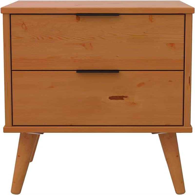 Solid Wood Nightstand with Drawers