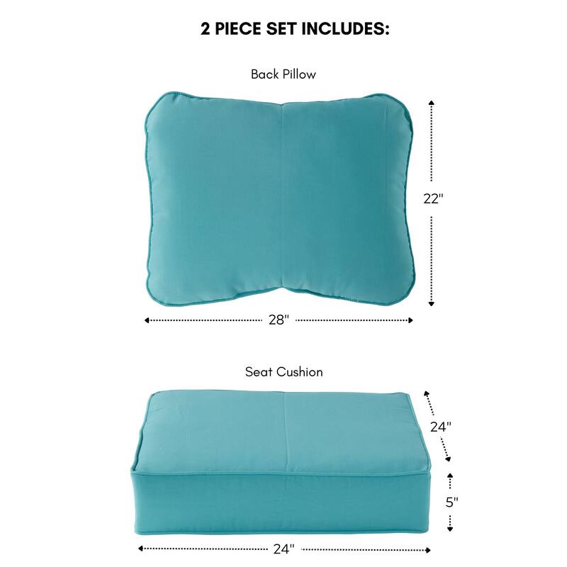 Outdoor 2-Piece Reversible Deep Seat Cushion Set (Cushions Only)