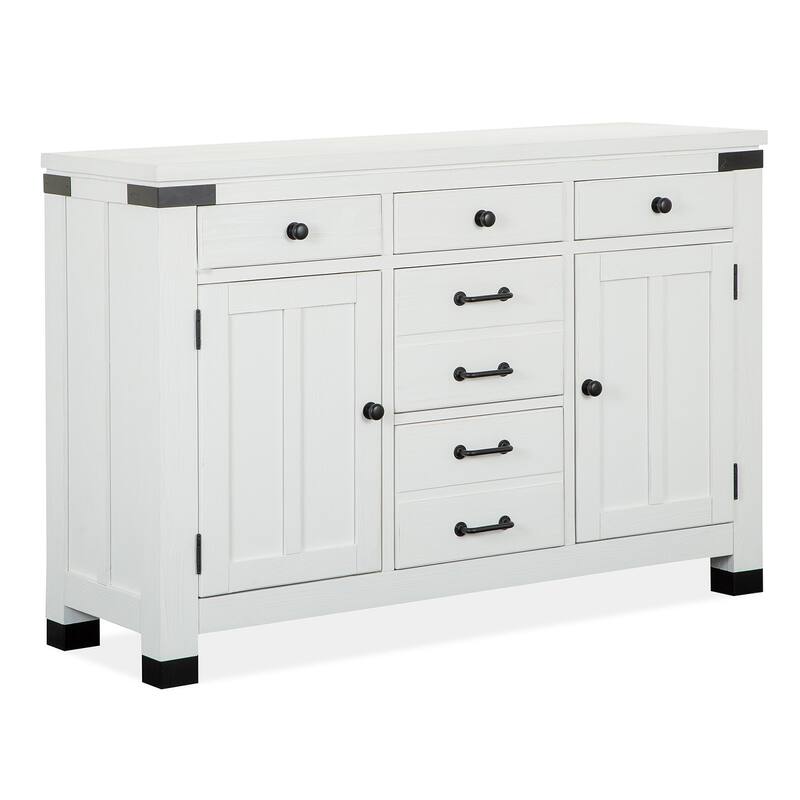 Magnussen Home Harper Springs Silo White Server - 54''W x 18''D x 37''H - 54''W x 18''D x 37''H - Silo White