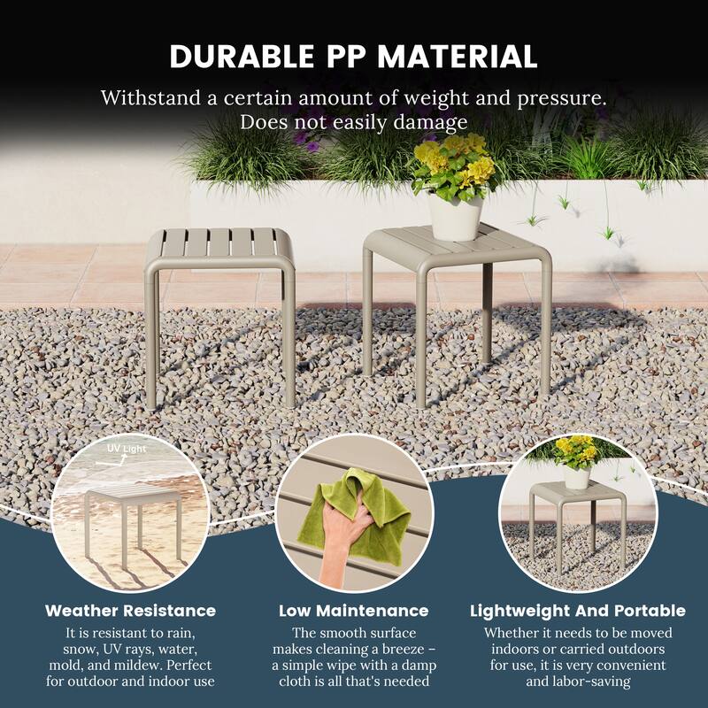 Frond and Form Square Outdoor Side Table (Set of 2)