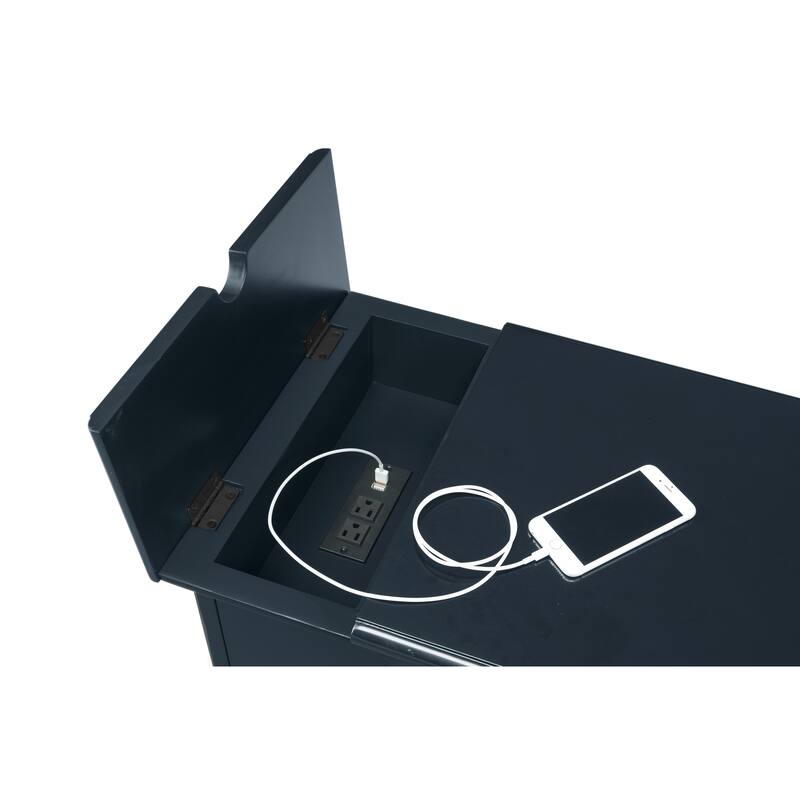 Elegant Chairside Table with Power by Martin Svensson Home