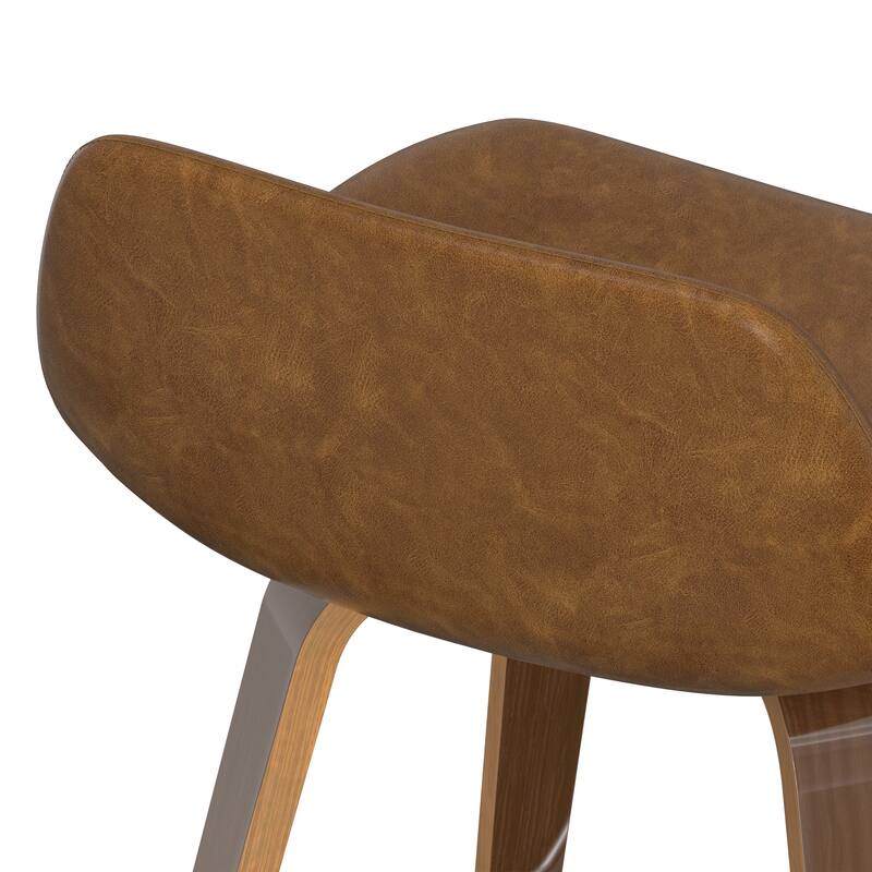 WYNDENHALL Cacey Mid Century Modern Bentwood Counter Height Stool (Set of 2) - 20.7'' x 21.1'' x 36.6