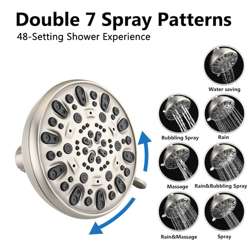 YASINU Dual 2 in 1 Shower Faucet Set with Valve Shower System Kit