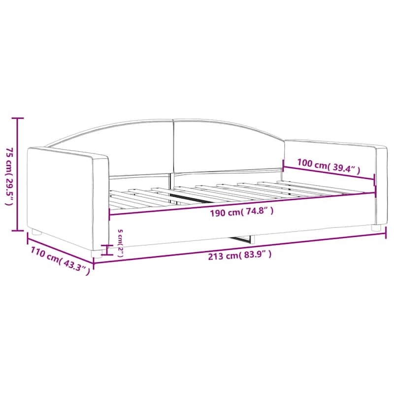 vidaXL Day Bed Upholstered Sleeper Sofa Bed for Bedroom Living Room Fabric