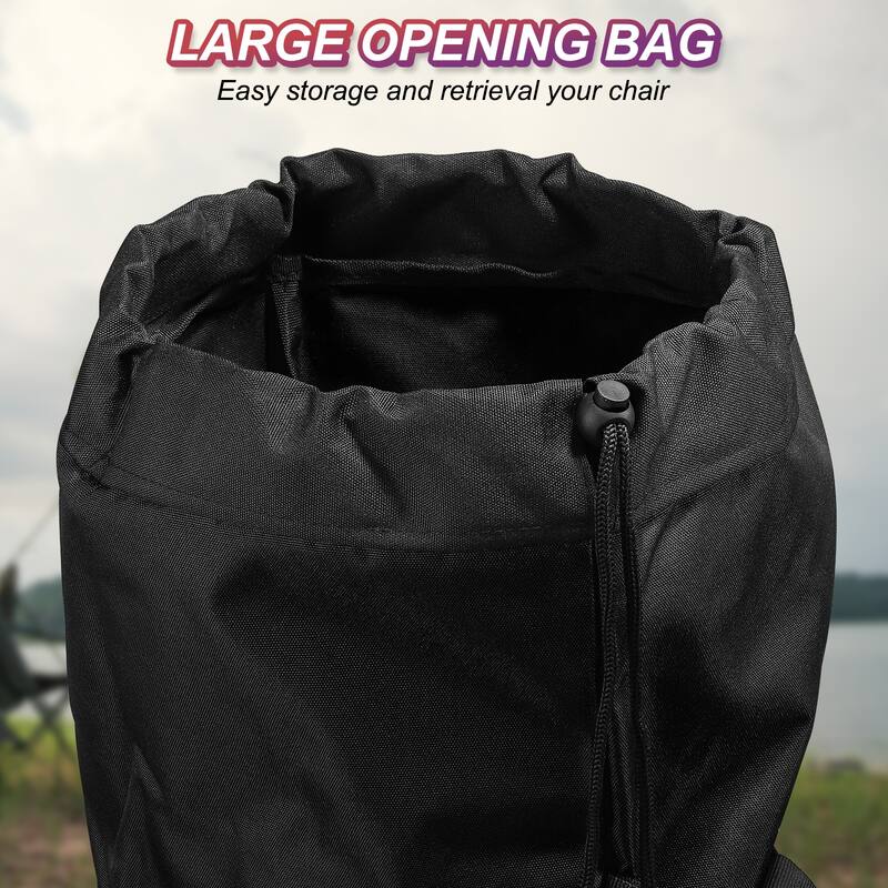 48" Foldable Camp Chair Replacement Bag Oxford Large Mouth Carry Bag - Black