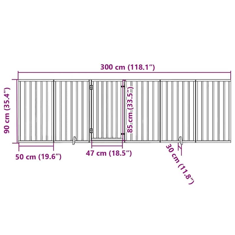 vidaXL Dog Gate Foldable Poplar Wood