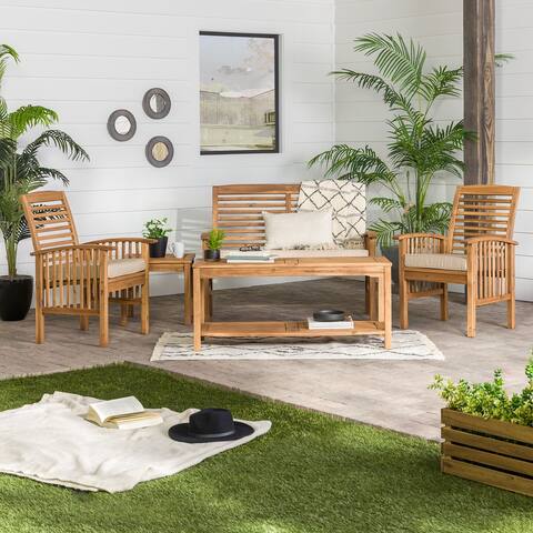 Middlebrook Surfside 5-Piece Acacia Wood Outdoor Chat Set