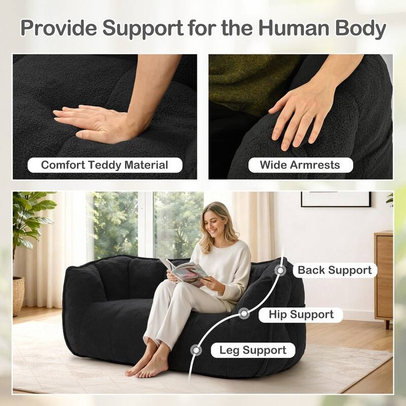 Teddy Fleece 2-Person Bean Bag Sofa
