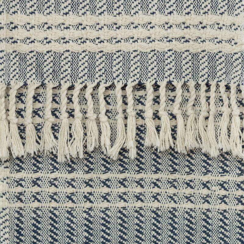 Rizzy Home Hand-made Modern Striped Throw Blanket