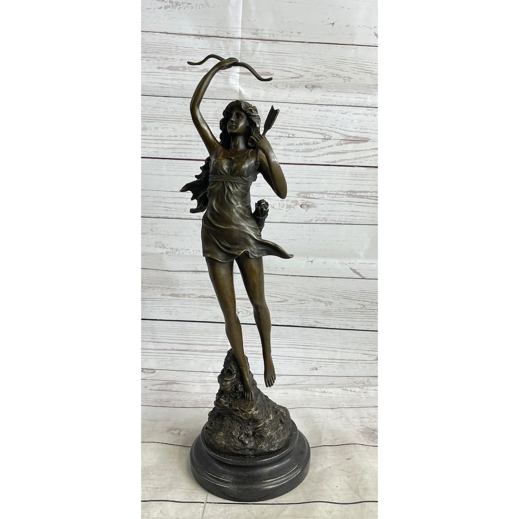 Artemis Diana The Hunter By C. Mirval Bronze Sculpture Sculpture Figurine