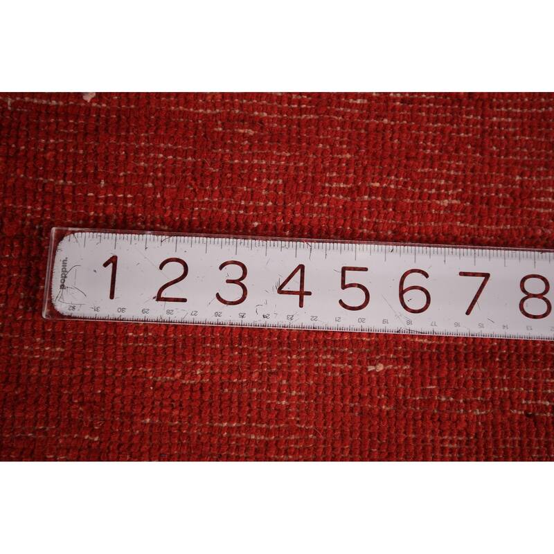 Modern Red Gabbeh Oriental Area Rug Handmade Wool Carpet - 5'5" x 7'5"