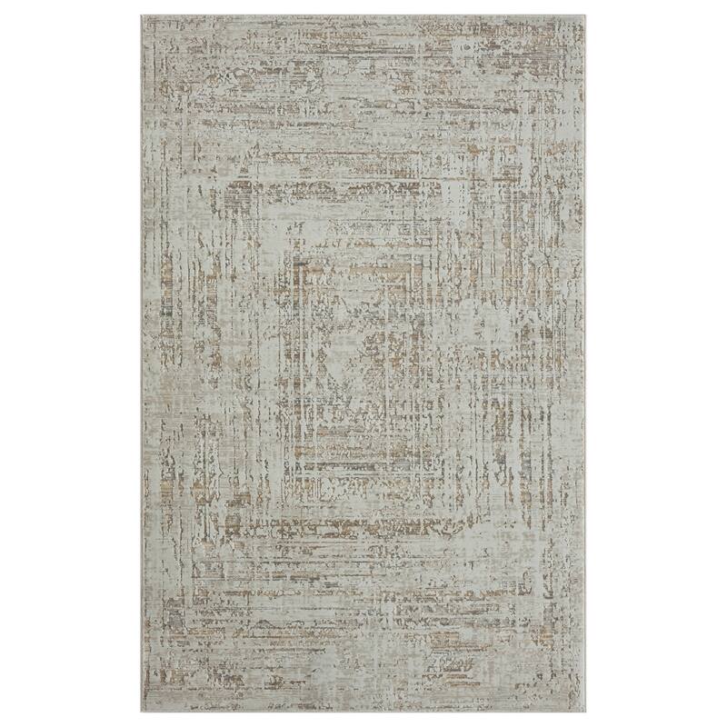 Bailey Transitional Distressed Beige/Brown Performance Indoor Area Rug by Sevita