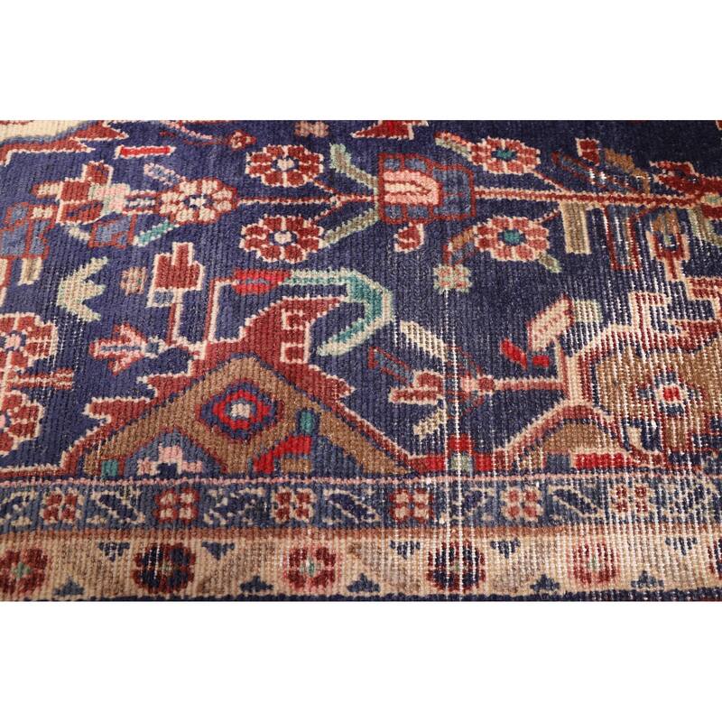 ECARPETGALLERY Hand-knotted Antalya Vintage Navy Wool Rug - 3'11 x 9'4