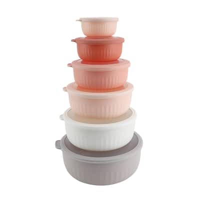 COOK WITH COLOR Prep Bowls with Lids- Wide and Deep Nesting Plastic Small Mixing Bowl Set with Lids, 12 Piece Set - Wide Bowls