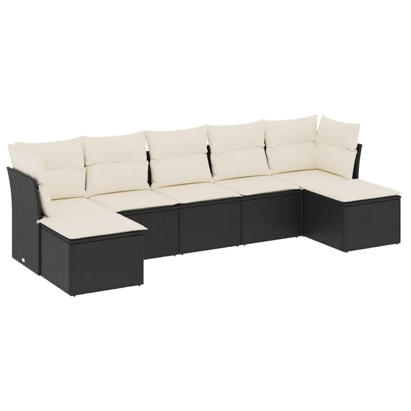 vidaXL Garden Sofa Set Black, Cream White - 21.7 x 21.7 x 14.6