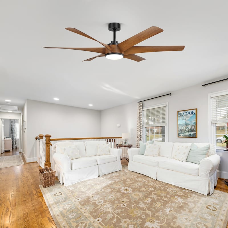 65 in. Integrated LED Indoor 6-Blade Ceiling Fan with Light and Remote Control Included