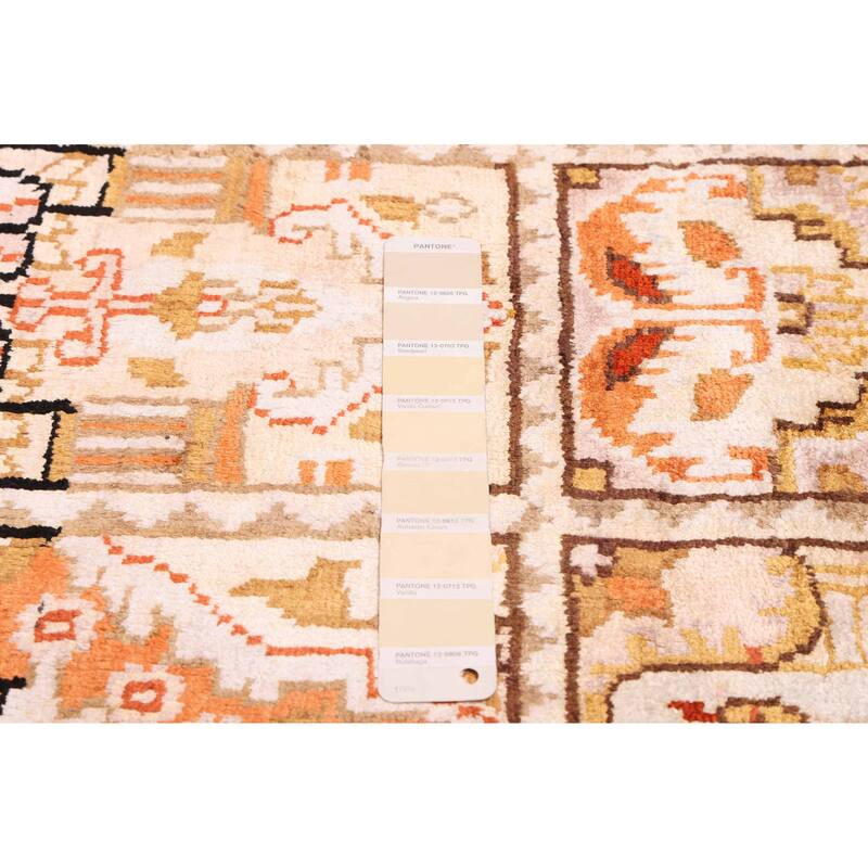 ECARPETGALLERY Hand-knotted Kashmir Cream Viscose Rug - 4'11 x 6'8