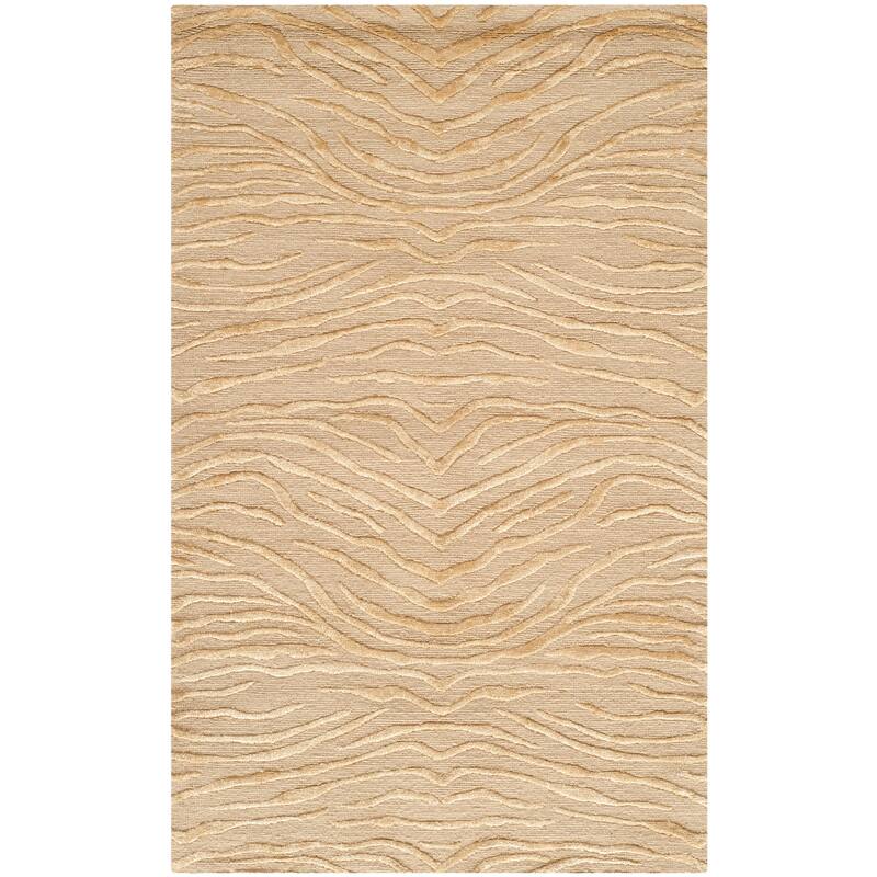 Martha Stewart by SAFAVIEH Journey Silk/ Wool Rug - 3'9" x 5'9" - Sand