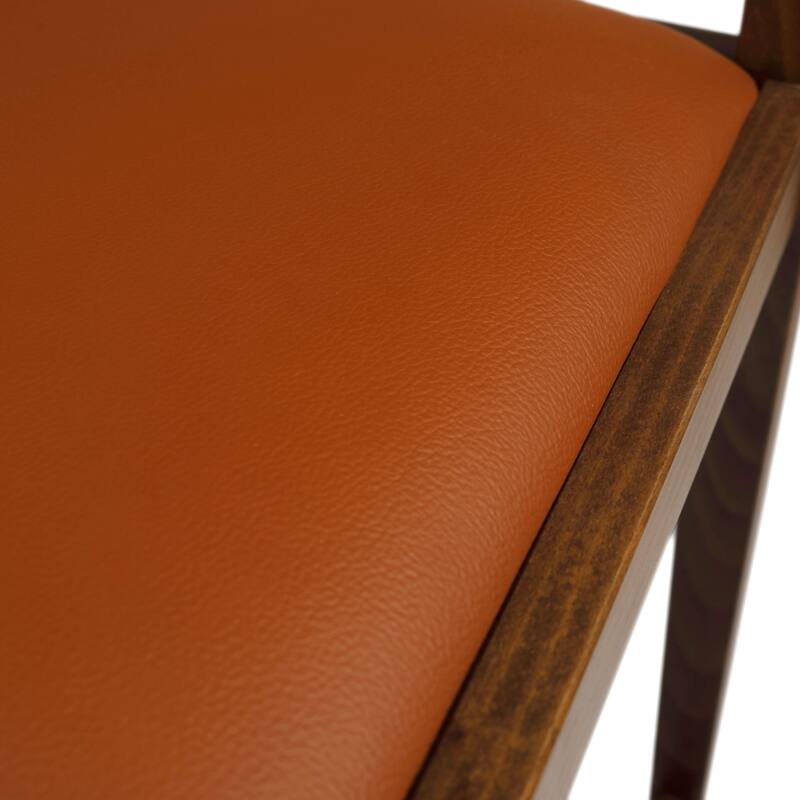 Linon Edrem Mid-Century Brown Leather Dining Chair