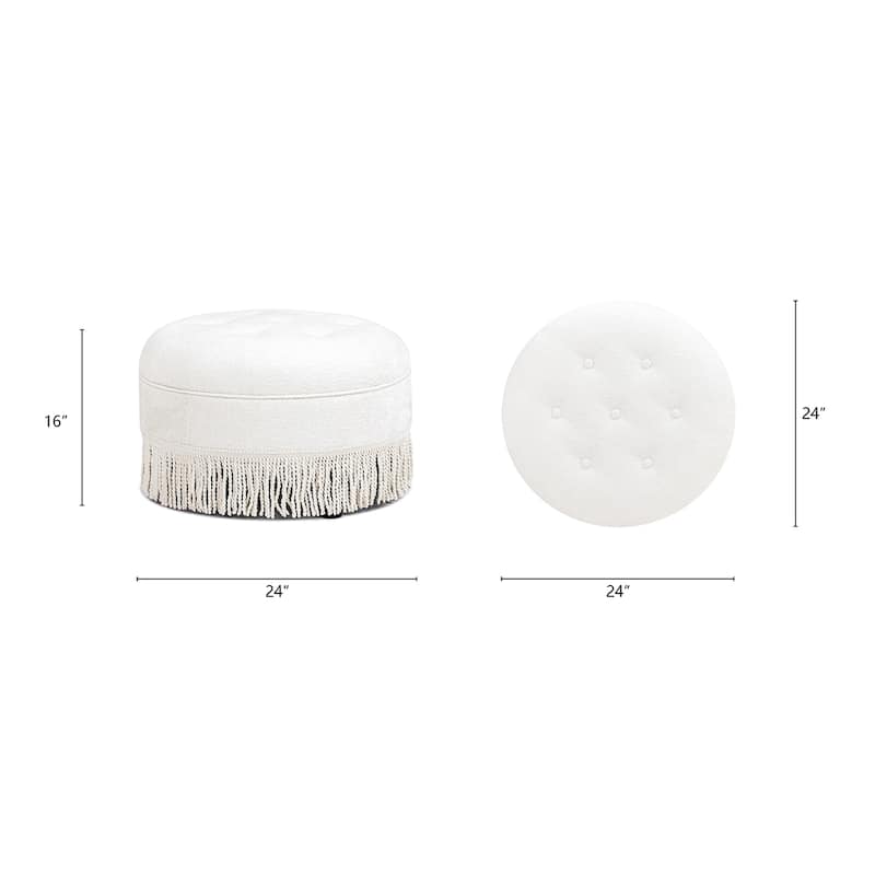 Yolanda 24" Upholstered Round Accent Ottoman