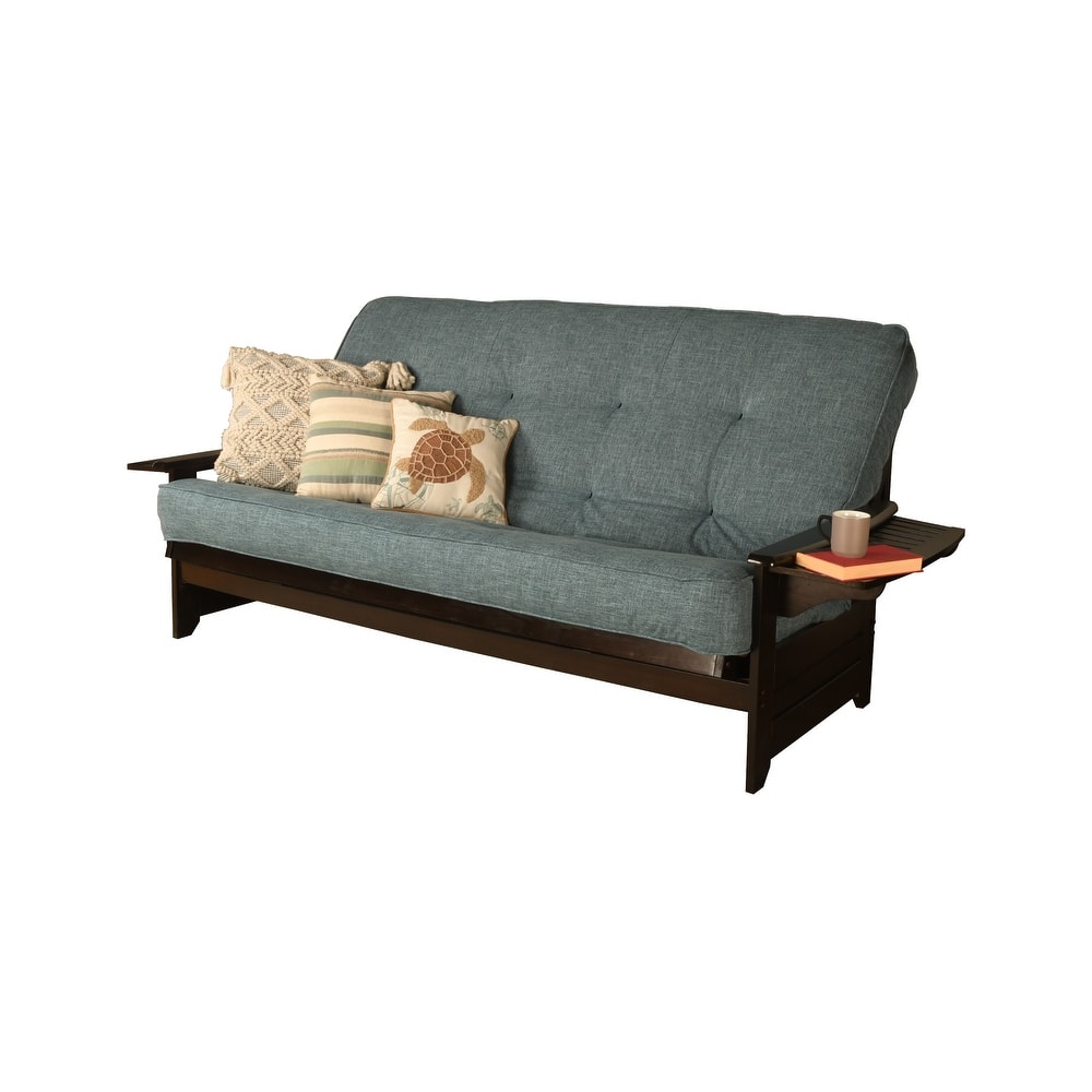 Somette Phoenix Queen-size Futon Set in Espresso Finish with Linen Mattress