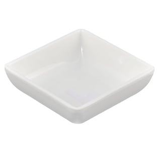 Square Shaped Sushi Soy Sauce Wasabi Dipping Dish Plate White 7.2 x 7.2cm