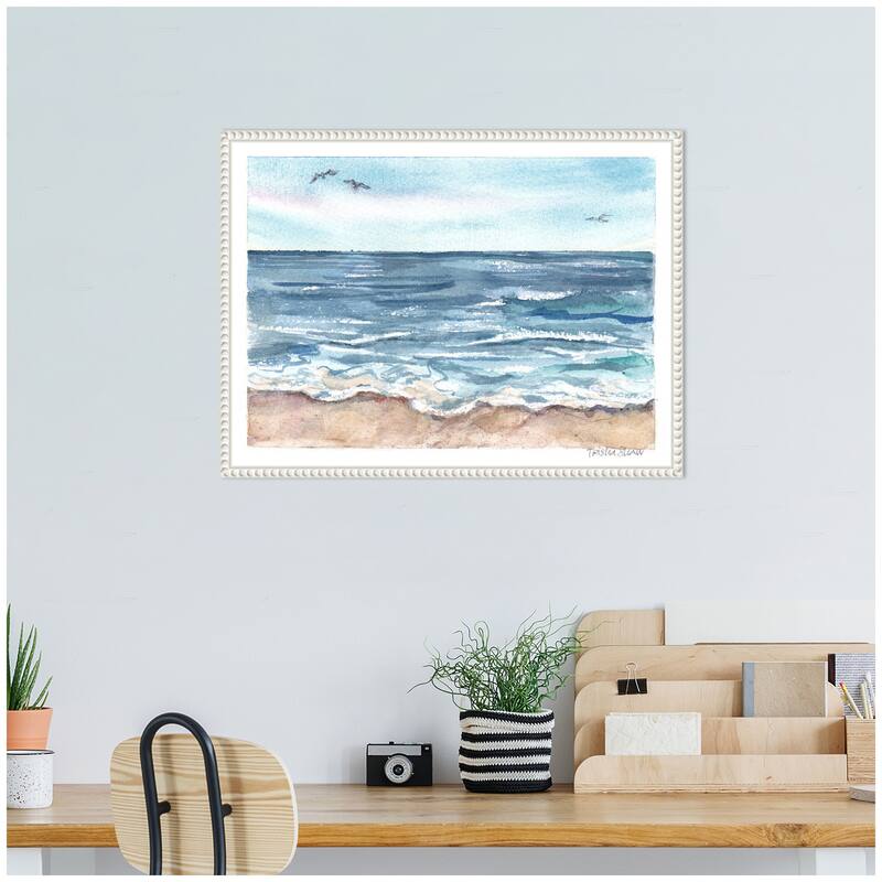 Kate and Laurel Sylvie Ocean Seascape Framed Canvas by Patricia Shaw