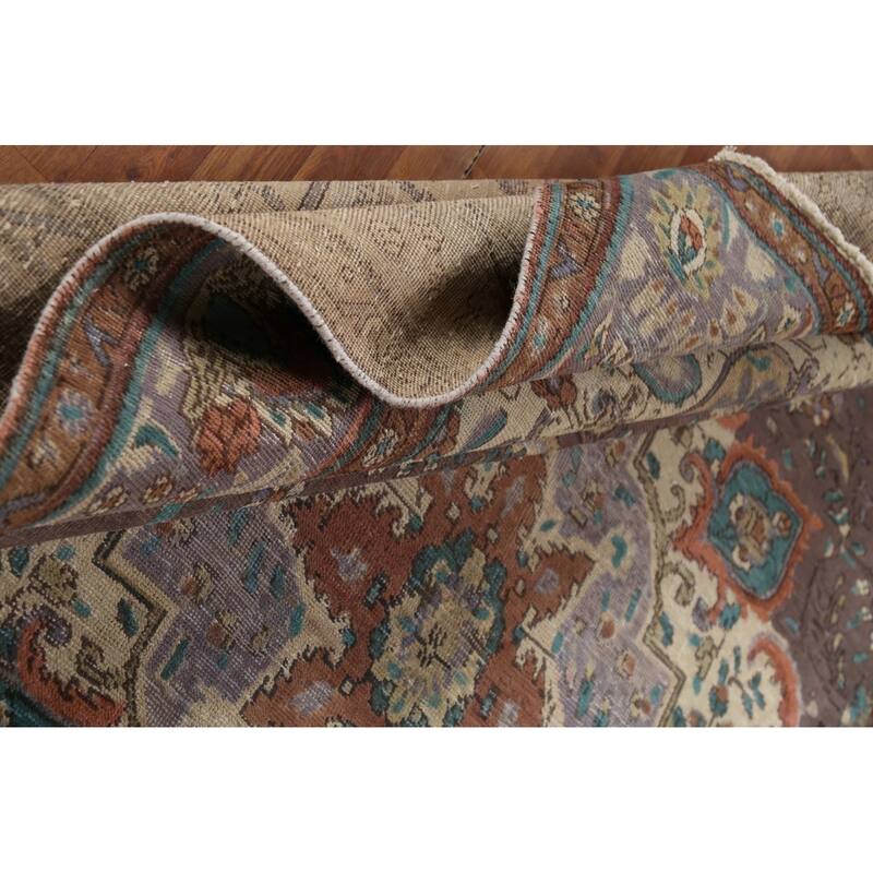 Traditional Tabriz Persian Vintage Area Rug Hand-Knotted Wool Carpet - 9'11"x 12'2"