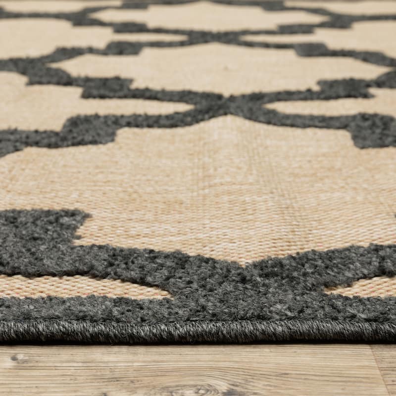 Style Haven Cara Mixed Pile Quatrafoil Lattice Indoor/ Outdoor Area Rug