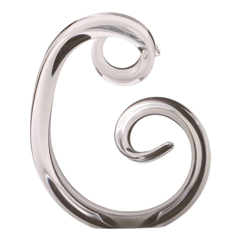 Glass Sculpture Abstract Spiral Accent Home Office - 9" Clear - 8" x 6" x 9"