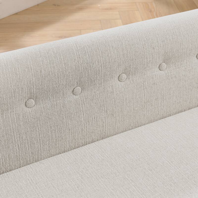 Oversized Pet Sofa, Elegant Modern Linen Fabric Elevated Dog Sofa Bed, Oversized Rectangular Pet Bed with Backrest & Armrest