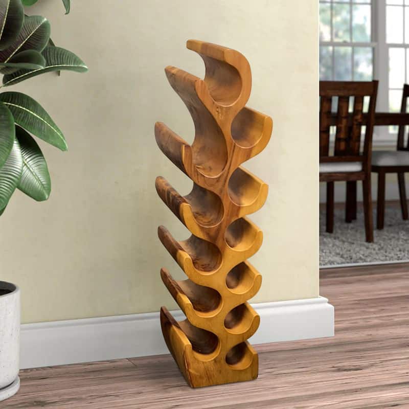 Greenage Suarwood Tree Shaped Wine Rack Freestanding Wine Storage - 10.2" x 7.1"x 39.4"
