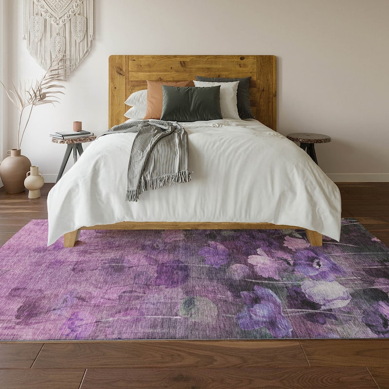Premium Washable Super Soft Contemporary Floral Mayfield Rug
