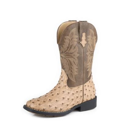 Roper Western Boots Boys Jed Ostrich Tan 09-018-1224-3500 TA