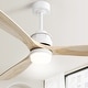 preview thumbnail 14 of 51, 60 Inch Solid Wood Ceiling Fan with Light and Remote, Reverse Functions, Integrated Light Optional White with Light