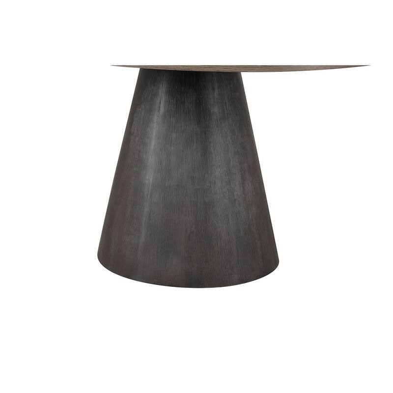 5pc Dark Walnut Finish Dining Set Round Table and Chairs