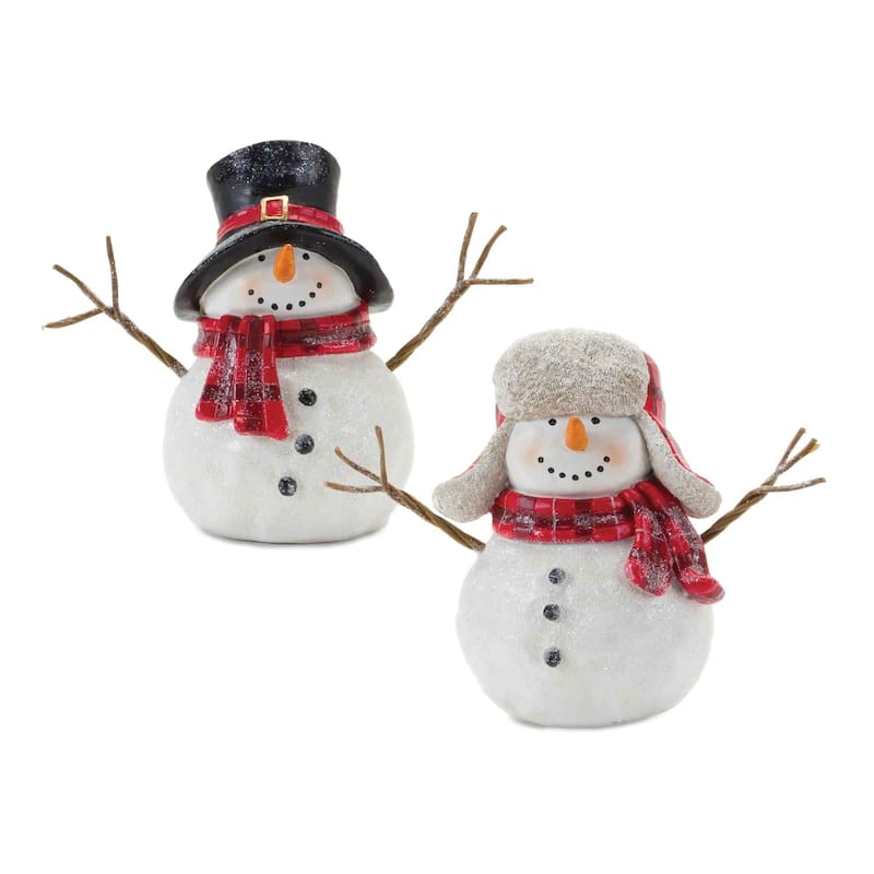 Set of 4 Snowmen with Scarf Christmas Tabletop Figurines 7.25"