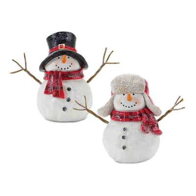 Set of 4 Snowmen with Scarf Christmas Tabletop Figurines 7.25"