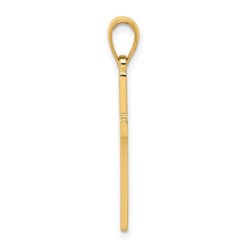 Curata 14k Yellow Gold 18" Cross Pendant Necklace